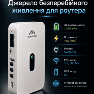 Джерело безперебійного живлення Mini UPS DC1018P Plus 5В–12В